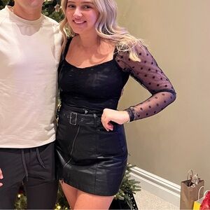 Free People Black Mini Skirt